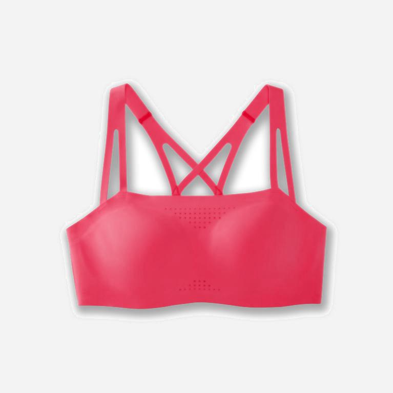 Brooks Dare Crisscross Womens Running Bra Ireland Fluoro Pink (GVJA-48016)